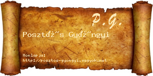 Posztós Gyöngyi névjegykártya